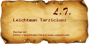 Leichtman Tarziciusz névjegykártya